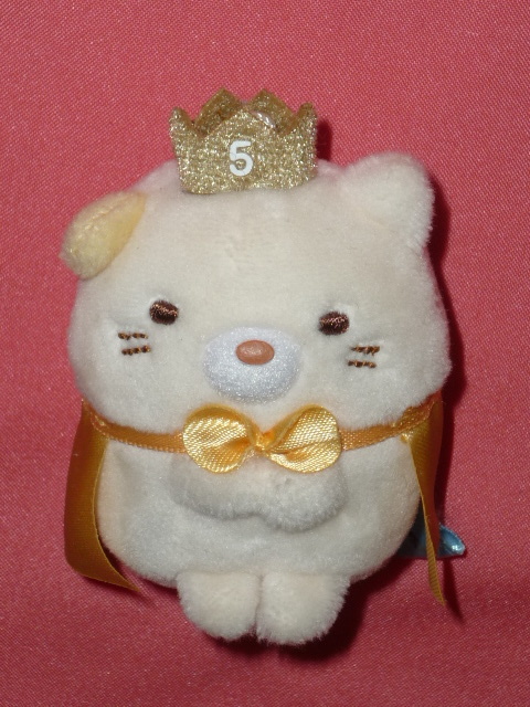 激レア!カワイイ♪すみっコぐらしキャラクター 5周年記念 王冠 てのりぬいぐるみ (ねこ)拍卖