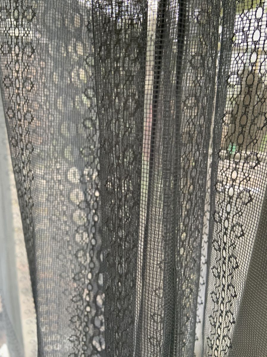 昭和レトロ生地■ジェダイブルーのレース生地■カフェカーテン二枚分♪拍卖