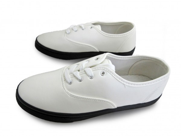 1円~2324-404新品AAAローカット/レースアップスニーカー22㌢白/黒♂拍卖