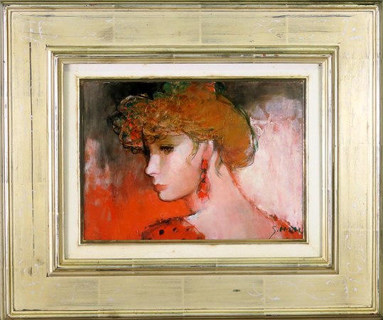今井幸子(耳飾りの女 F4号)油彩画 真作 Acre拍卖