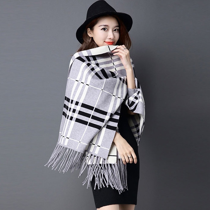 送料無料★新品 大判チェックストール 防寒 大きめ チェック おしゃれ レディース カジュアル ストール★グレー拍卖
