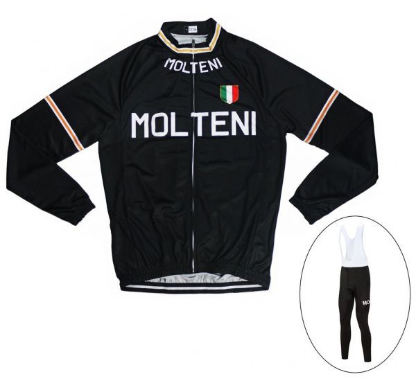 新品 長袖 レトロデザイン 上下セット No1 Mサイズ イタリア サイクルジャージ ウェア メンズ サイクリング MTB ロードバイク 自転車拍卖