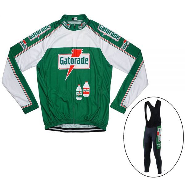 新品 長袖 レトロデザイン 上下セット No11 Lサイズ イタリア サイクルジャージ ウェア メンズ サイクリング MTB ロードバイク 自転車拍卖