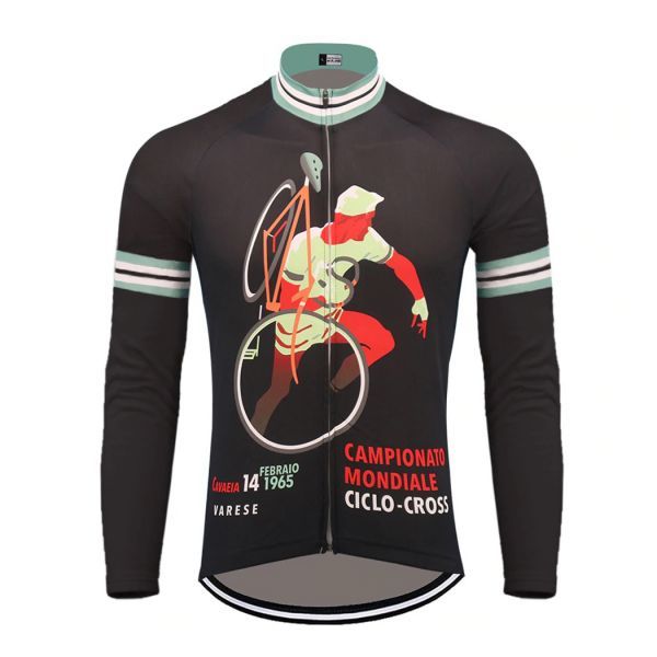 新品 長袖 サイクルジャージ レトロデザイン No36 S イタリア フロントジップ ウェア メンズ サイクリング スポーツ ロードバイク MTB拍卖