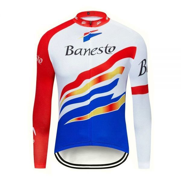 新品 長袖 サイクルジャージ レトロデザイン No37 L スペイン フロントジップ ウェア メンズ サイクリング スポーツ ロードバイク MTB拍卖