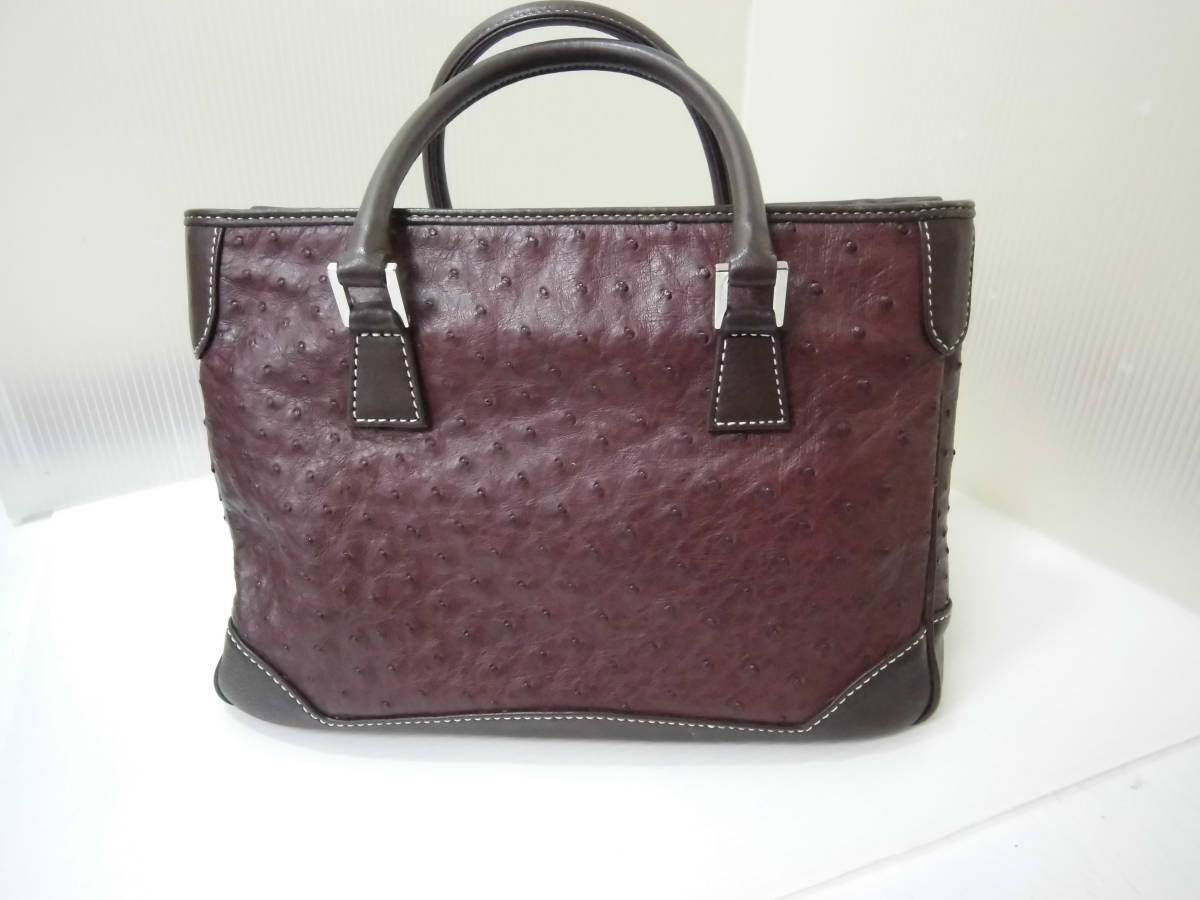 BA-4 クリスタルレプティルズ Crystal Reptiles オーストリッチ ハンドバッグ 高さ20㎝ 横30㎝ マチ幅13㎝ 拍卖