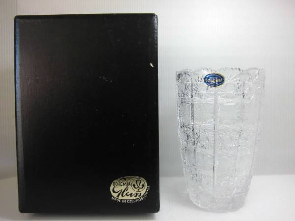 S-148 ボヘミア BOHEMIA クリスタルガラス 花瓶 拍卖