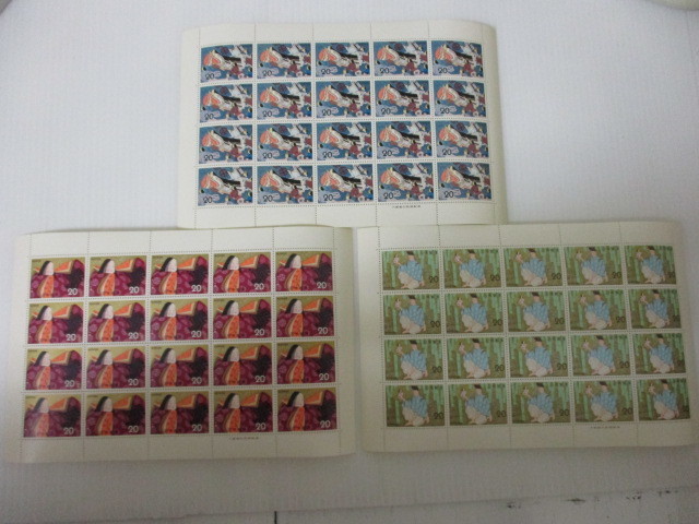 k-103 昔ばなしシリーズ かぐや姫 切手シート 未使用 良品 合計3シート 拍卖