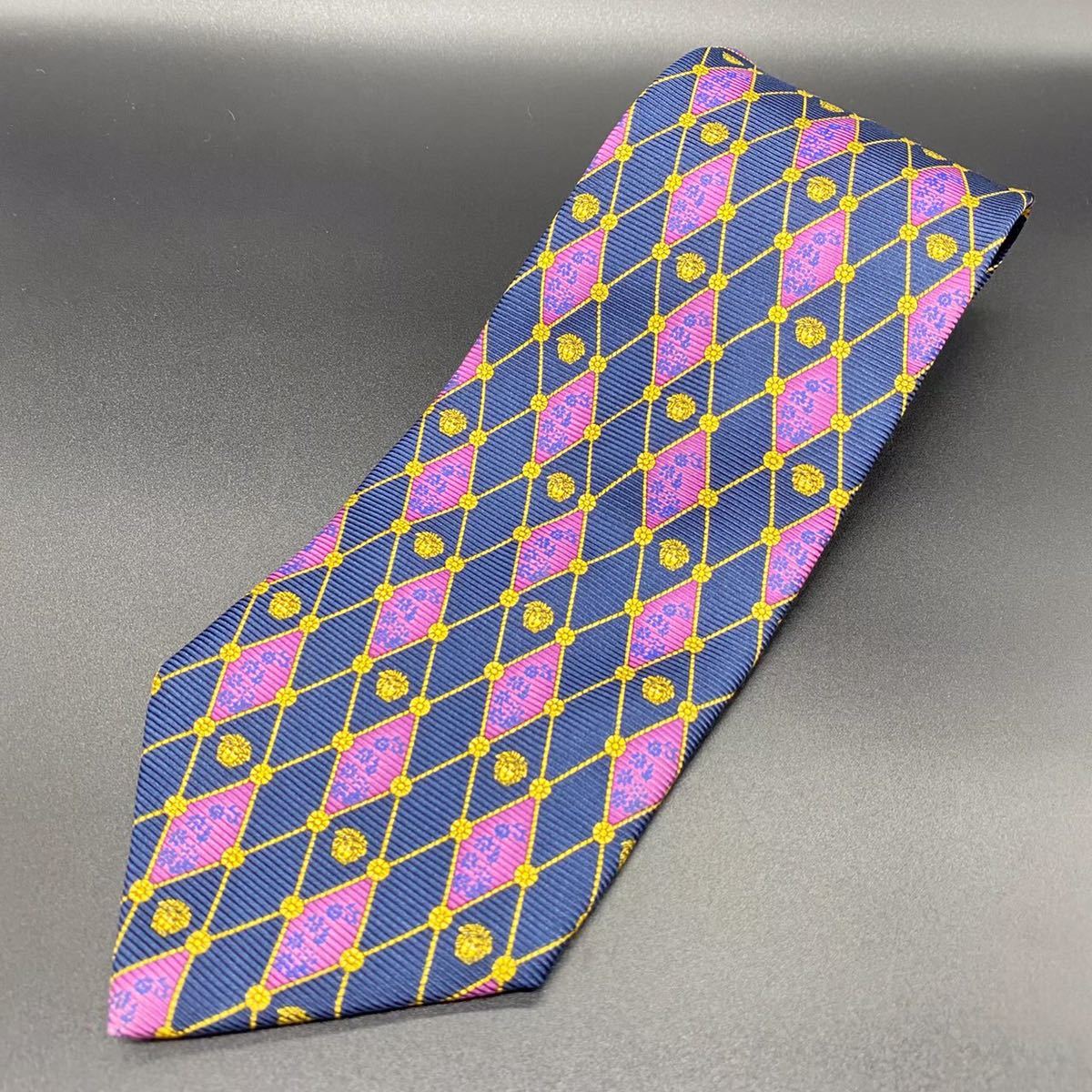 VERSACH ヴェルサーチ アーガイル柄 メデューサ シルクネクタイ拍卖