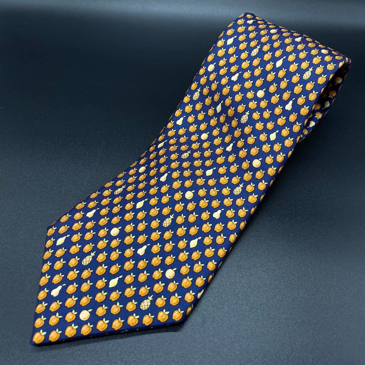 HERMES エルメス フルーツ柄 シルクネクタイ拍卖