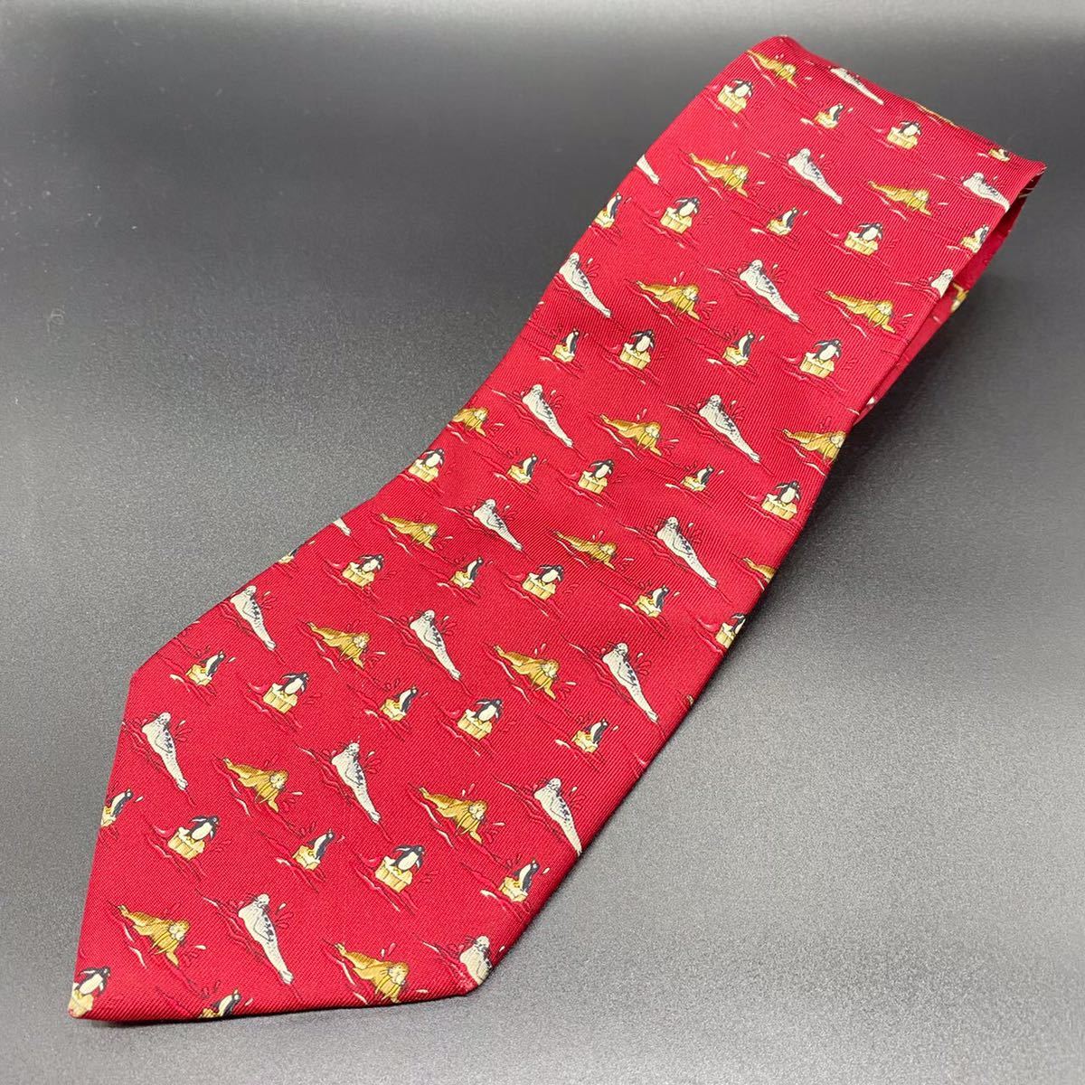サルヴァトーレフェラガモ 動物柄 シルクネクタイ拍卖