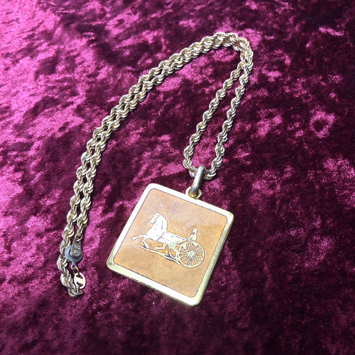 vintage 特大 CELINE セリーヌ 馬車 ネックレス拍卖