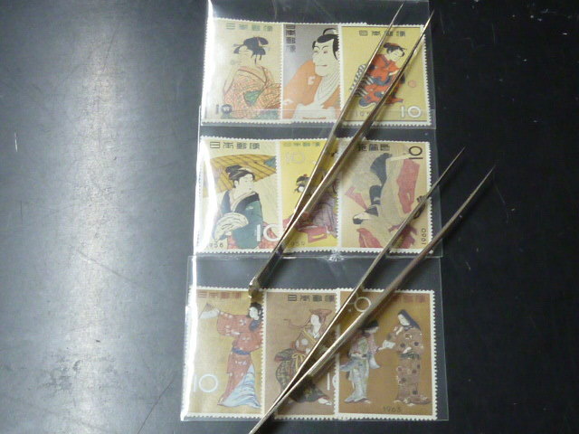 20LH S #A 日本切手 1955-63年 趣味週間 ビードロ~千姫 9種完 未使用NH・VF拍卖