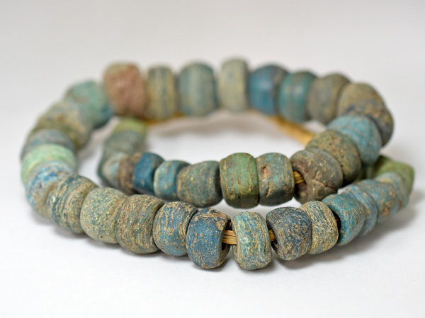 ●わくわく とんぼ玉★】ANTIQUEヘブロン青と緑色大粒ビーズ一連1 蜻蛉玉 トンボ玉【2011】【送料無料】【CB20007-1】拍卖