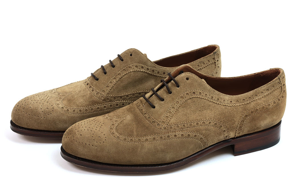 新品-YA231- ヤンコ ウィングチップ タバコブラウンスエード 8.5(27.0cm) YANKO拍卖