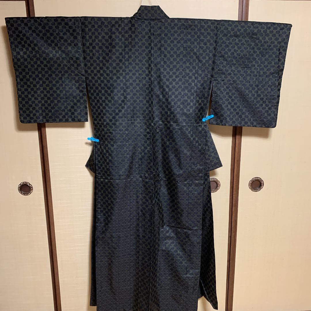 小柄な女性着物 リメイクに 小紋 格子柄拍卖