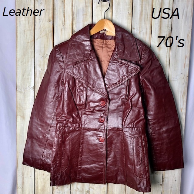 USA古着 ヴィンテージ 70's R.Sherman レザージャケット 13/14 本革 オールド アメリカ古着 ●38拍卖