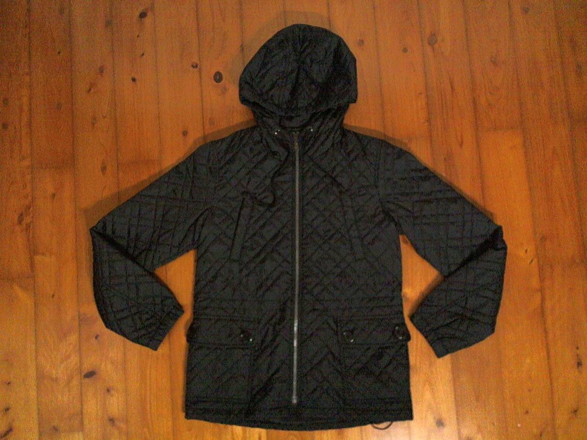★ユニクロ【UNIQLO】キルト地 ジップアップ パーカ ジャケット ジャンパー S 黒 ブラック拍卖