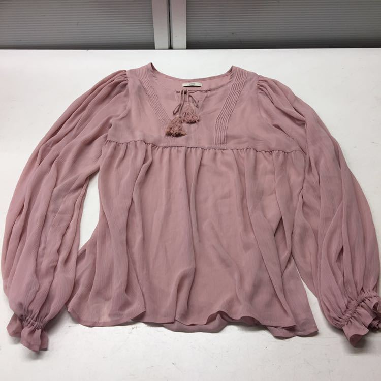 送料無料★mystic ミスティック★レーストップス 長袖シャツ チュニック★フリーサイズ★くすみピンク#21106sj76拍卖