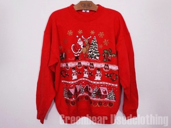 APE357◆メキシコ製ビンテージ【クリスマストレーナー】レトロ古着 アグリークリスマスパーティー ダサかわ拍卖