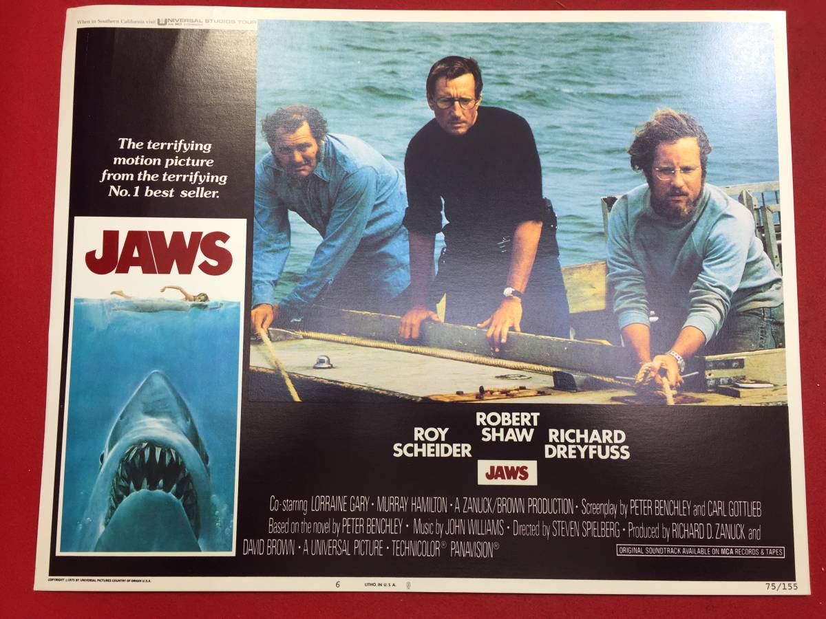 93361『JAWSジョーズ』USロビーカード スティーヴン・スピルバーグ ロイ・シャイダー ロバート・ショウ リチャードドレイファス拍卖