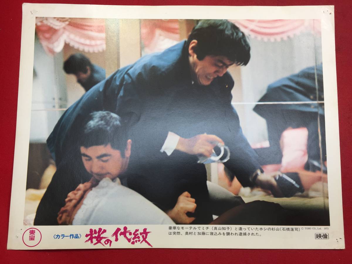 93515『桜の代紋』ロビーカード 若山富三郎 松尾嘉代 関口宏 渡辺文雄 小林昭二 大木実 三隅研次拍卖