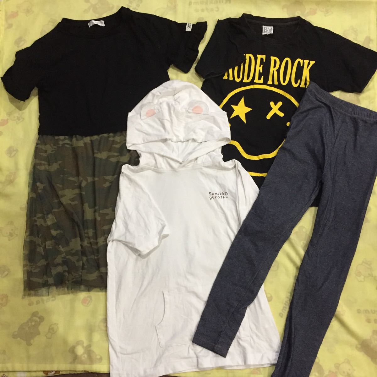 140cm 夏服 Tシャツ&スパッツ 4点セット すみっこぐらし しろくま拍卖