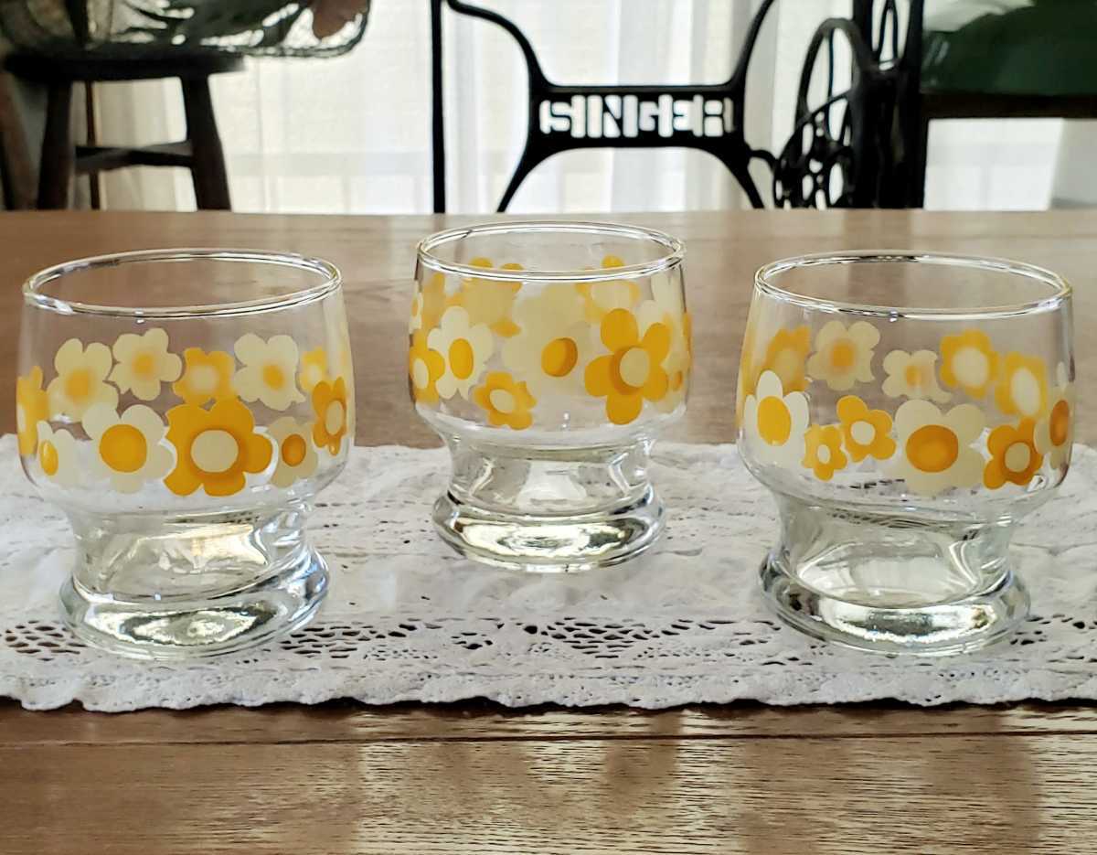 昭和レトロ レトロポップ グラス ササキガラス 3個セット 新品拍卖