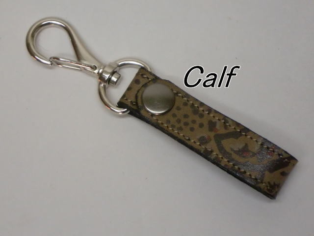 一点品 送料無料 456-3牛革捺染のキーホルダー拍卖