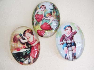 おはじきカボション バレンタイン ハート セット2拍卖