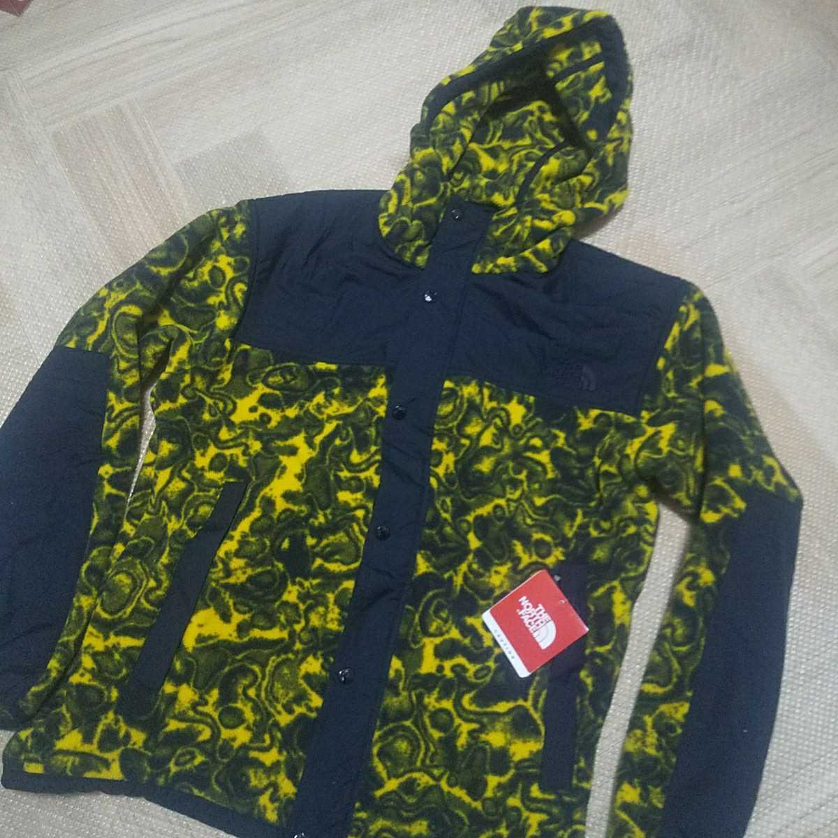 新品 未使用 定価27500 ノースフェイス クラシック フリース パーカー L ナイロン ブラック レオパードイエロー THE NORTH FACE ジャケット拍卖