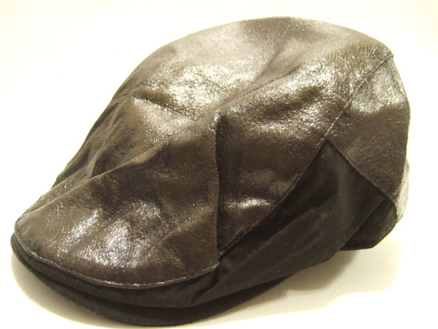 s値下げ 横浜最新 男女兼用 ハンチング合皮 こげ茶サイド黒 送料300円 ξhaξsaleξ5s拍卖