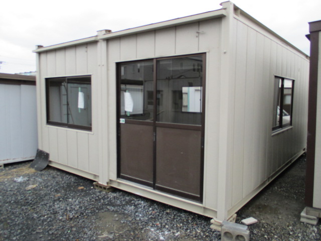 【千葉発】◎スーパーハウス コンテナ 物置 ユニットハウス 実習生 寮 車屋 8坪 中古 仮設 プレハブ 倉庫 事務所 店舗 16畳 休憩室 収納拍卖