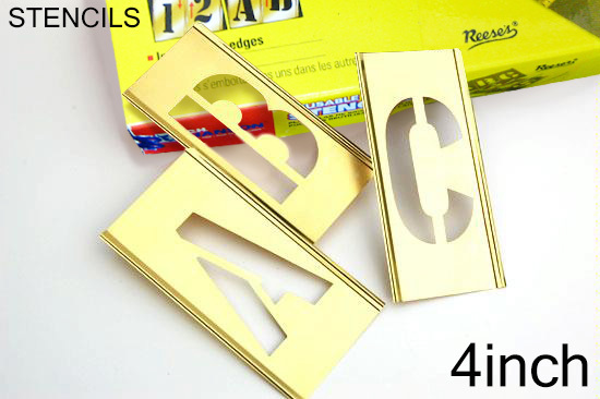 世田谷ベースで人気爆発のDYI!45P英数字セット 真鍮製ステンシル HANSON 4インチ ステンシルプレート ステンレス製 ガレージ オリジナル拍卖