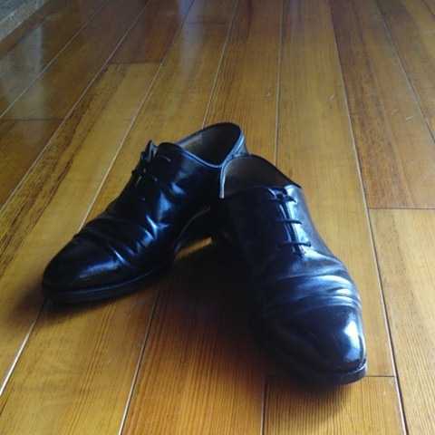 バルモラル プレーントウ MADE IN SPAIN 内羽根 レザーシューズ 拍卖