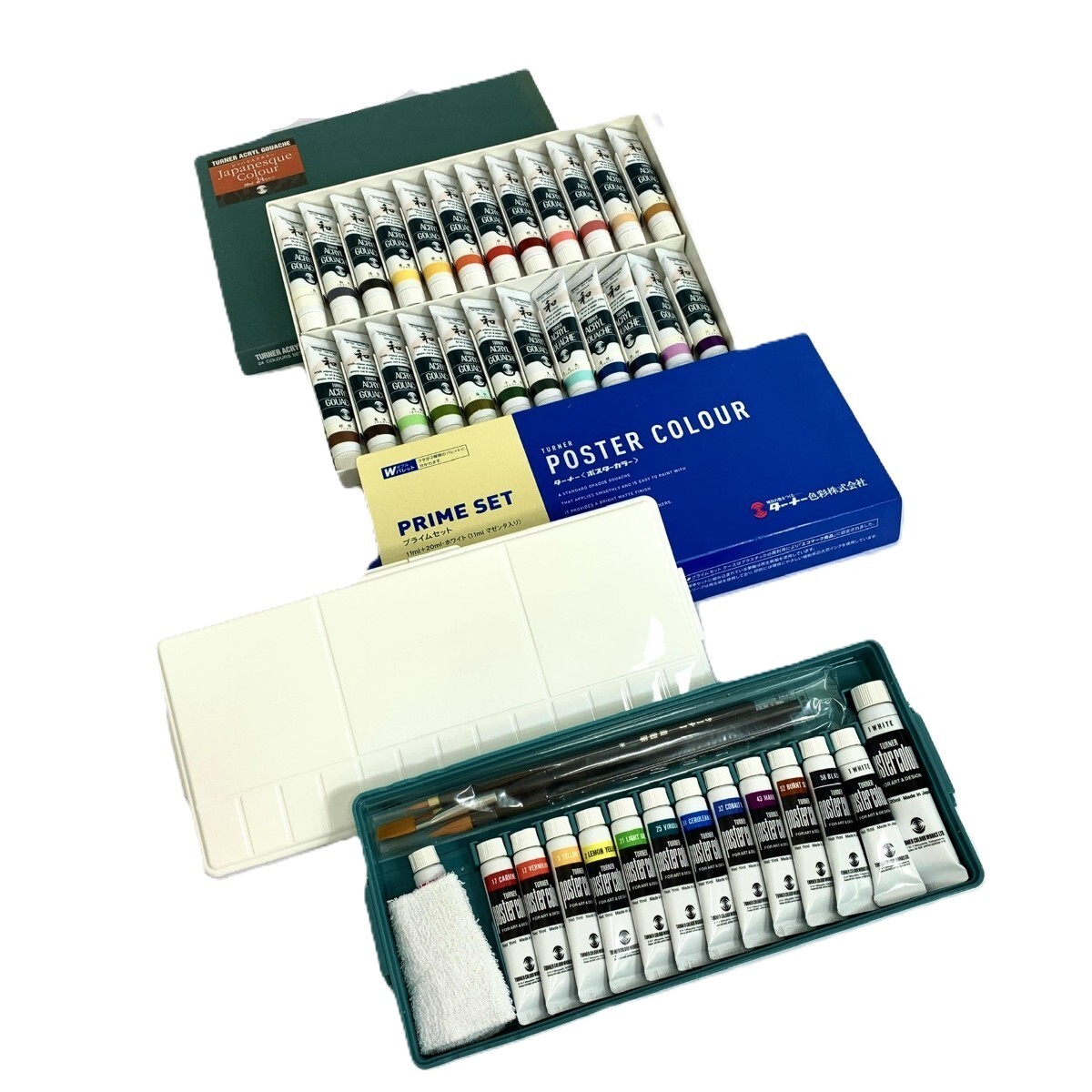 ◆ターナー TURNER ターナー ダブルパレット&水溶性絵具 セット プライムセット&ジャパネスクカラー20ml24色拍卖