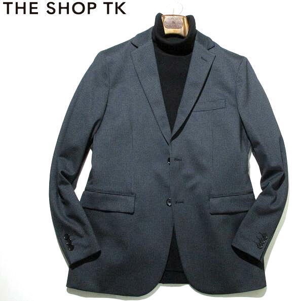 ▼ 新品 未使用に近い! タケオキクチ 千鳥格子 テーラードジャケット ジャージー生地 THE SHOP TK グレー メンズ Lサイズ拍卖