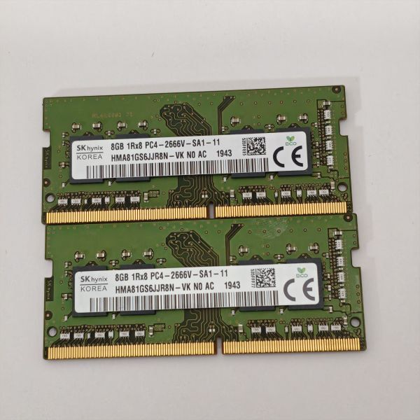 メモリ PC4-2666V 8GB x 2 合計16GB 動作保証7.拍卖