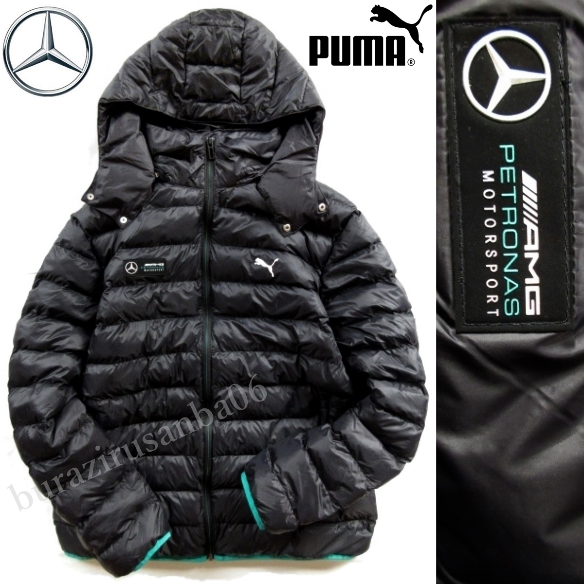 メンズ US/L 日本XL相当◆未使用 定価15,400円 プーマ ベンツ PUMA×Mercedes Benz コラボ 上質高級感 軽量 中綿 ジャケット 黒 595356拍卖