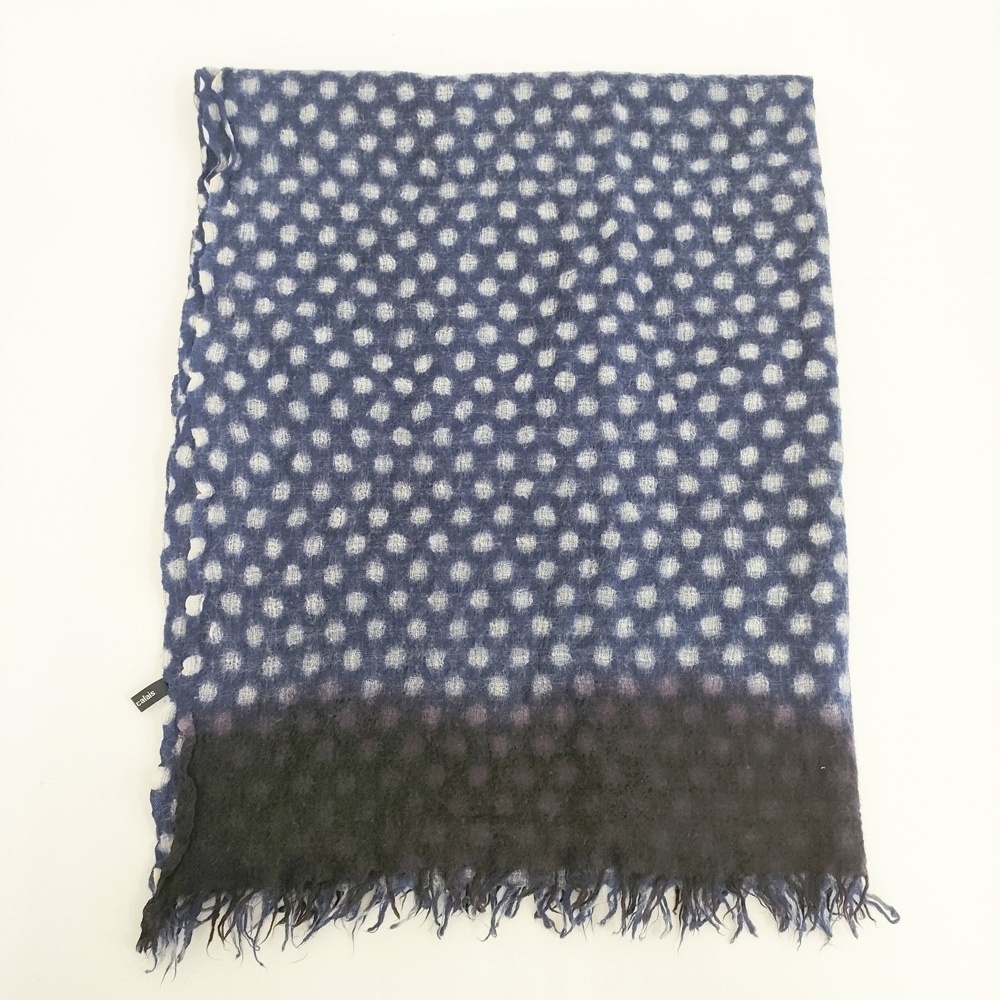 pas de calais ドット柄 マフラー ストール ネイビー ホワイト パドカレ 5-1120T 273600拍卖