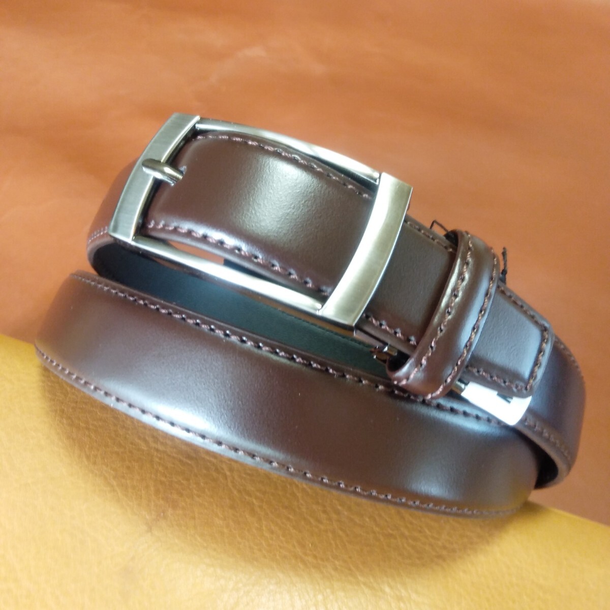 お薦め格安品(MICHIKOLONDON)新品牛革30㎜紳士メンズビジネスベルト(チョコ、焦げ茶色)拍卖