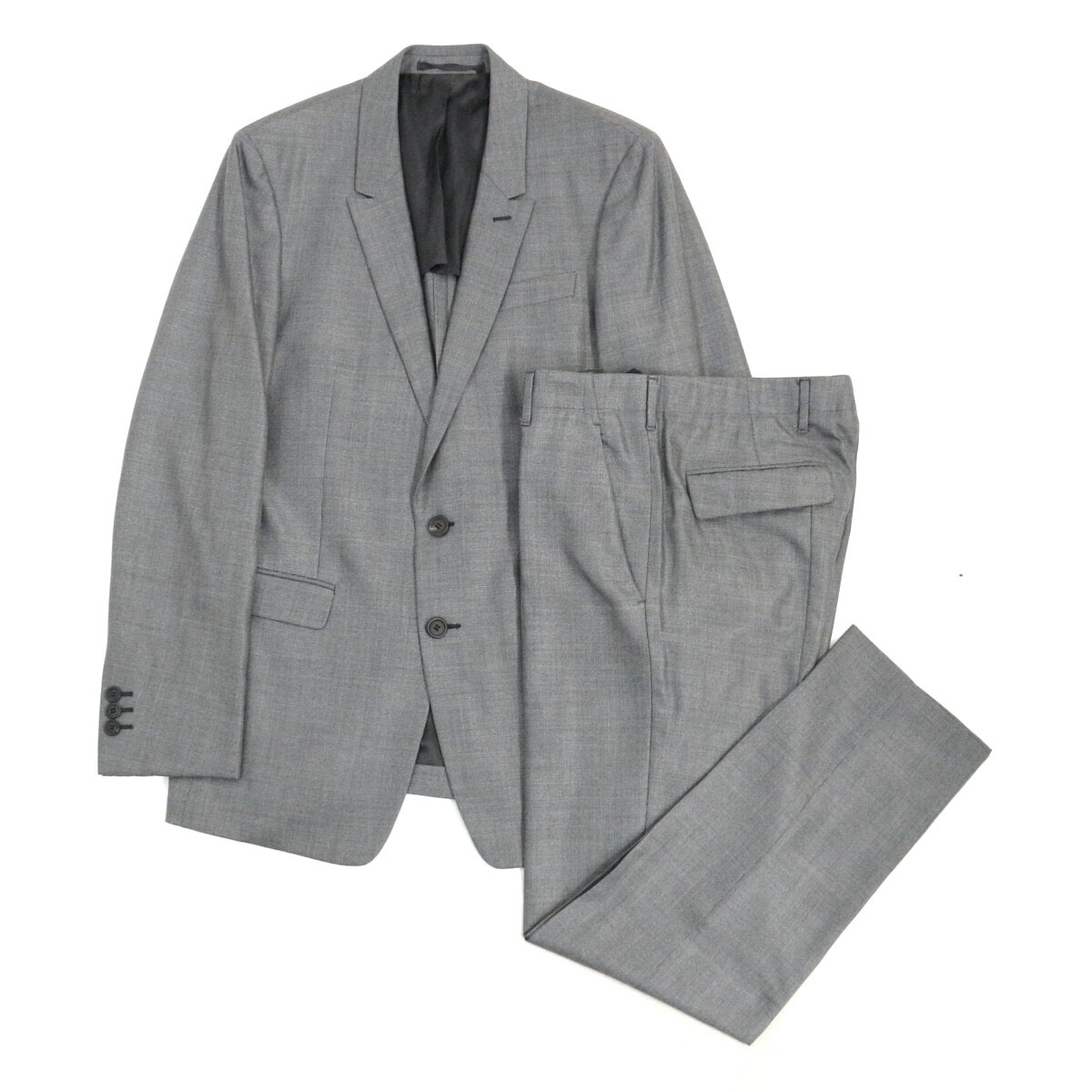 PRADA 2009 New Small Fit ウールシルクナローラペルセットアップスーツ 48R / 46 UGF71 / UPA712 YTZ プラダ拍卖