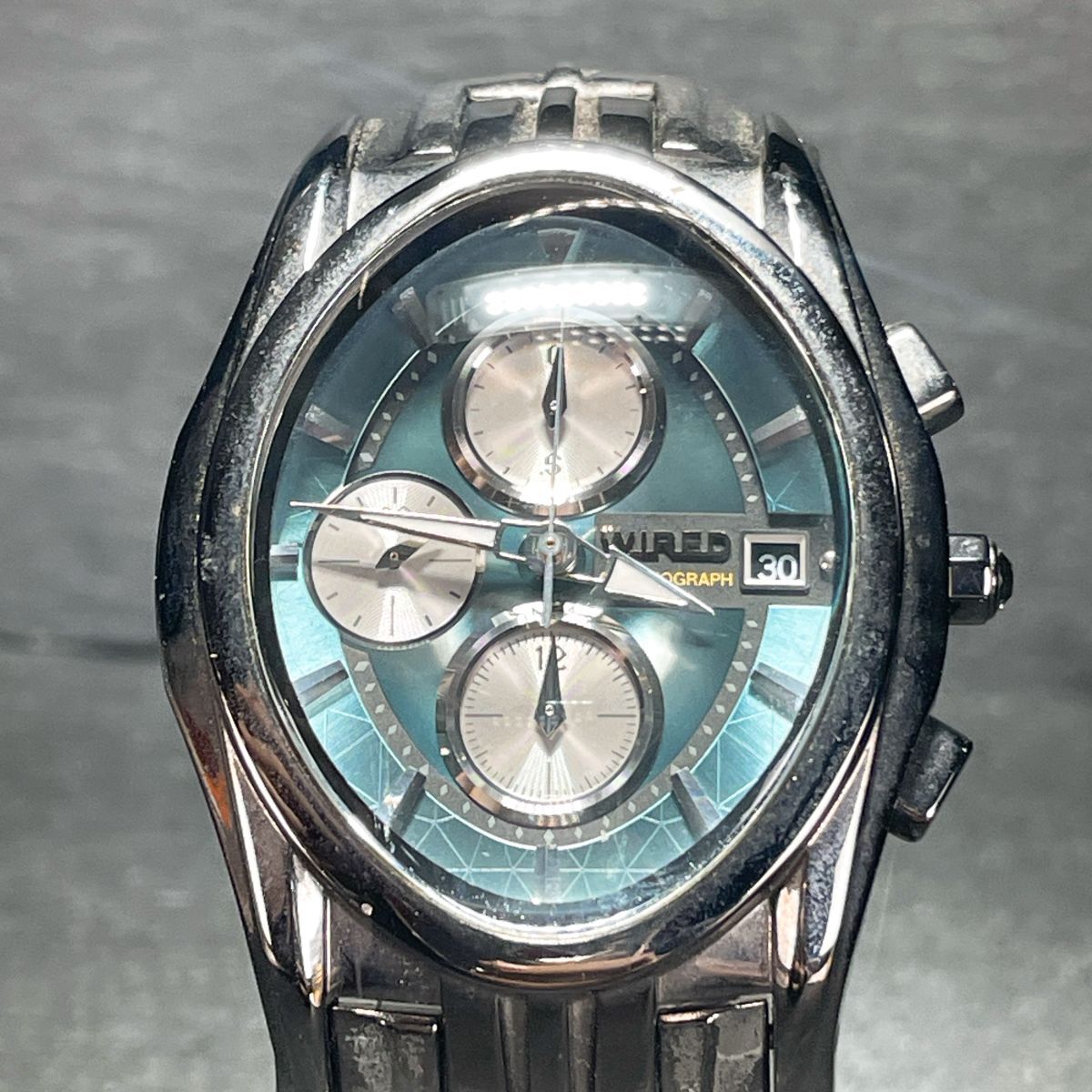 美品 SEIKO セイコー WIRED ワイアード 7T92-0JY0 腕時計 アナログ クオーツ クロノグラフ カレンダー 新品電池交換済み 動作確認済み拍卖