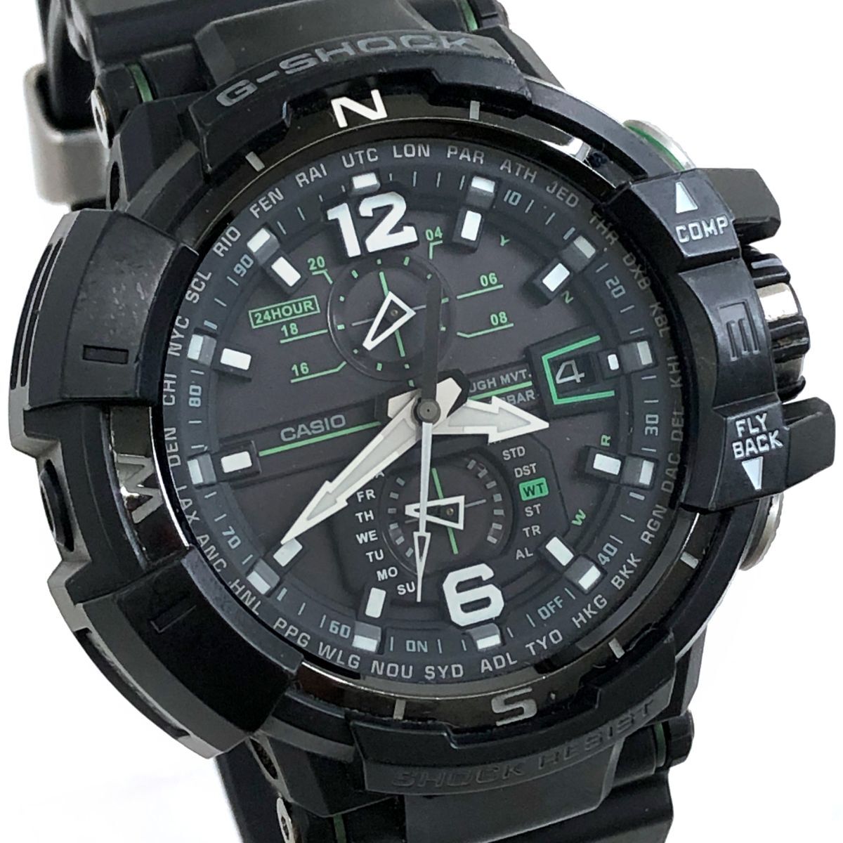 美品 CASIO カシオ G-SHOCK ジーショック グラビティマスター MASTER OF G AIR 腕時計 GW-A1100-1A3JF 電波ソーラー マルチバンド6 動作OK拍卖