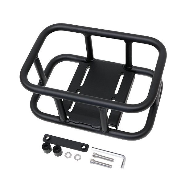 ホンダ クロスカブ 50 110 JA60 JA45 AA06用 前かご フロントバスケット キャリア 収納かご カゴ スチールパイプ 取付金具付 黒 ブラック拍卖