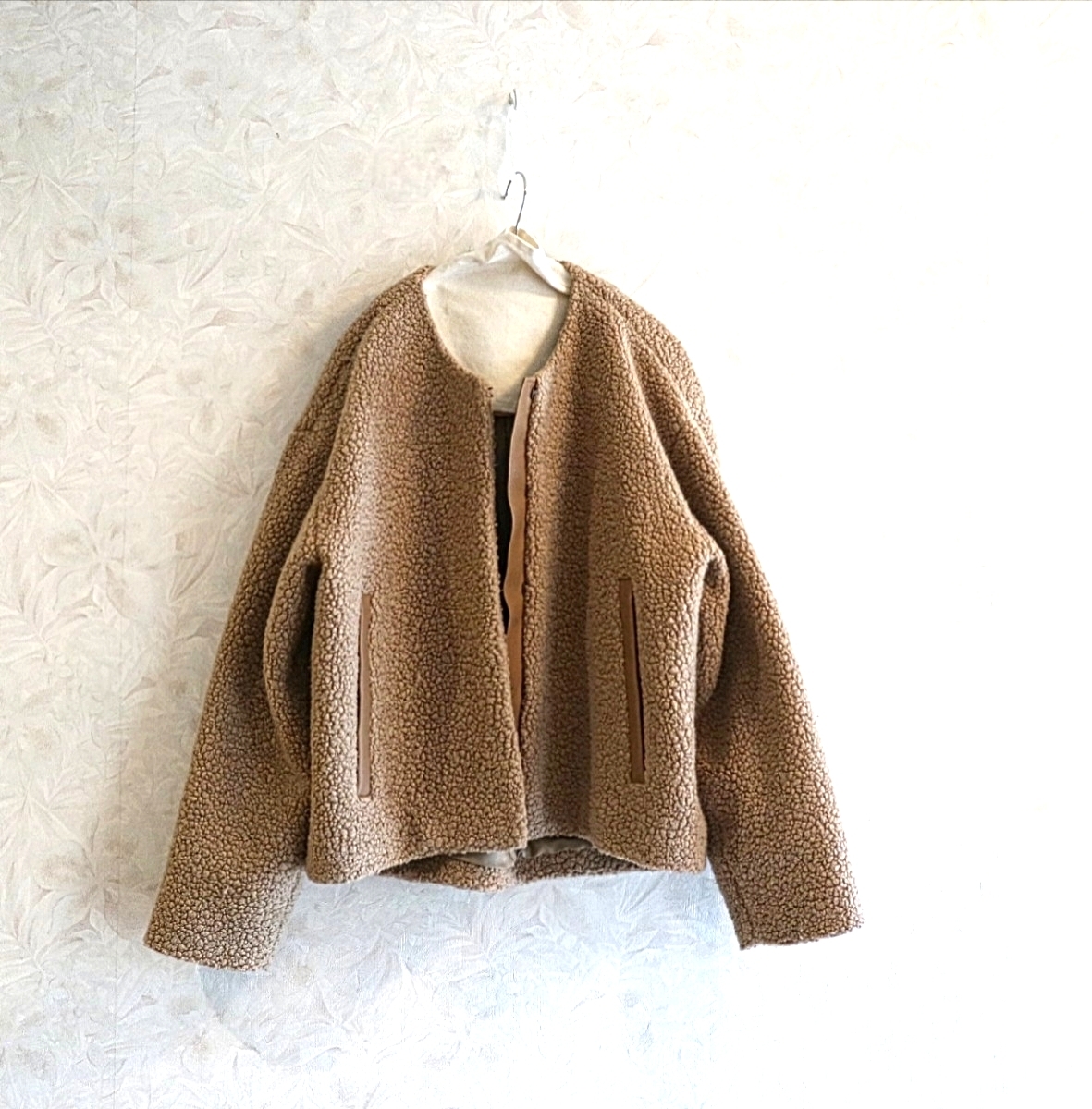 新品同様★ランバンコレクション LANVIN★近年★Italy製生地使用・テディベア ウール オーバーサイズ ノーカラーコート size40/L相当拍卖