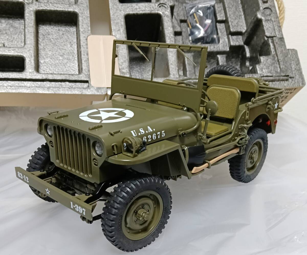 【開封済み、未走行】 Fms Rochobby RC 約1/12スケール 1941 MB ウィリス ジープ 4 x 4 バッテリー、充電器付属 RTR拍卖