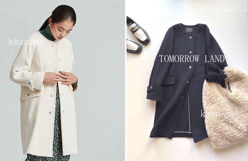 TOMORROW LANDトゥモローランド*スーパーダブルフェイス ノーカラーコート拍卖