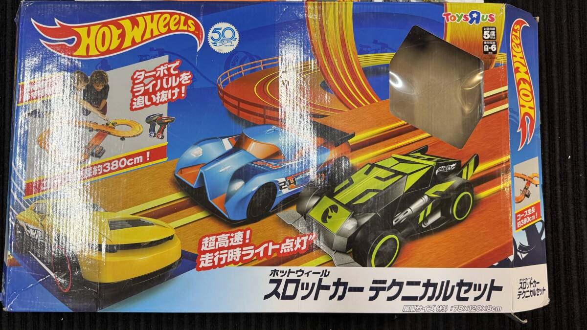 HotWHeeLsホットホイール50周年記念 ToysRusトイザらス限定! スロットカーテクニカルセット 超高速仕様スロットカー2台付きクリスマス拍卖