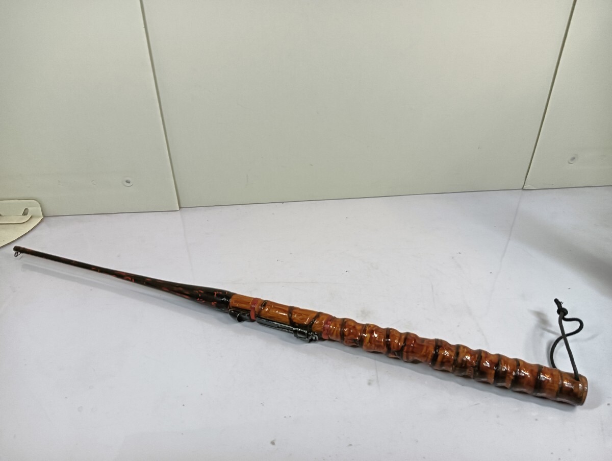 【100円スタート】和竿風 短竿 穴釣り テトラ 伊勢海老 Fujiシート ロッド 釣竿 竹調グリップ 趣のある一本 詳細不明 中古 100サイズ拍卖